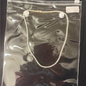 Tennis necklace
Gold over sterling silver moissanite chain
16 inches Hinged